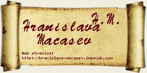 Hranislava Maćašev vizit kartica